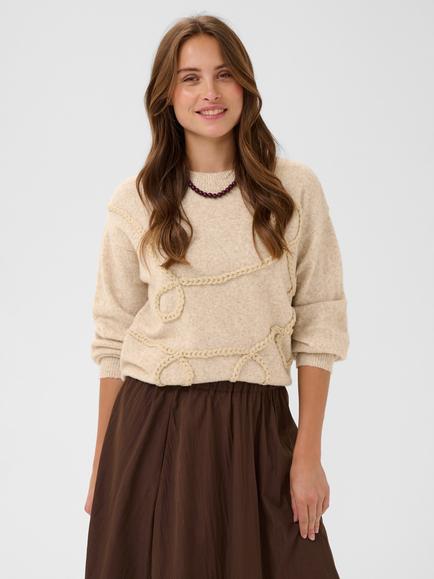 Saint Tropez Titia Jumper, Creme Melange, Creme Melange
