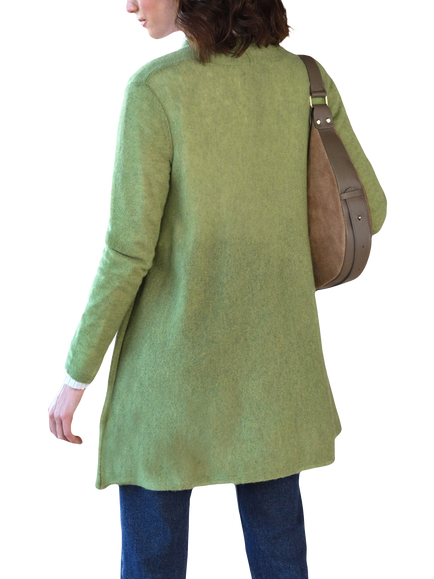 Pure Collection Cashmere Swing Cardigan - view 2, Summer Olive
