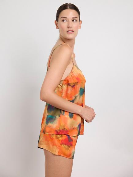 Maison Lejaby Paradise V-Neck Pyjama Top, Gypsy Garden - view 2, Gypsy Garden
