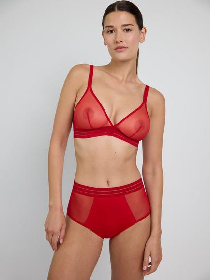 Maison Lejaby Nufit Mesh Triangle Bra, Rouge Passion, Rouge Passion