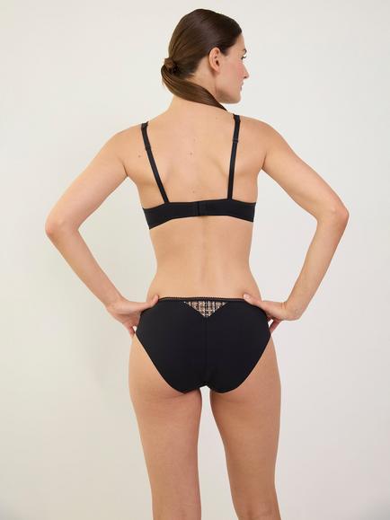 Maison Lejaby Back In Black Embroidered Soft-Cup Bra, Noir - view 2, Noir