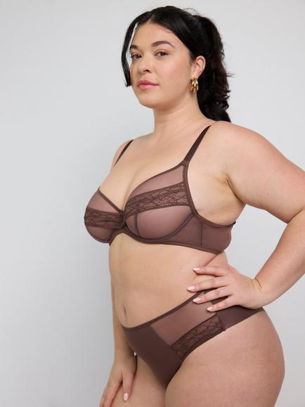 Maison Lejaby Nudite Tanga Shorty Knickers, Espresso Dust - view 2, Espresso Dust