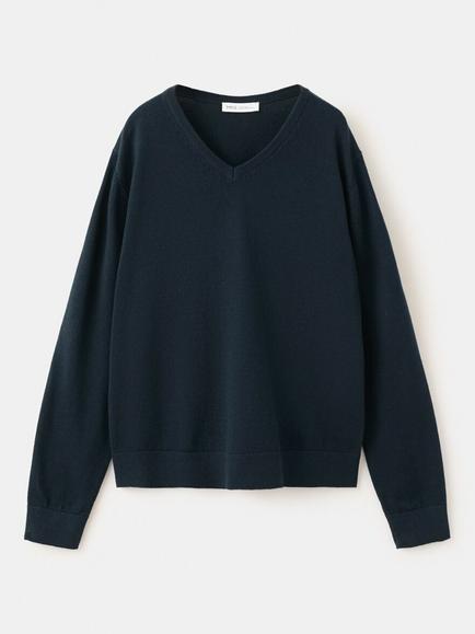 Mango Kids' V-Neck Jumper, Navy, Navy