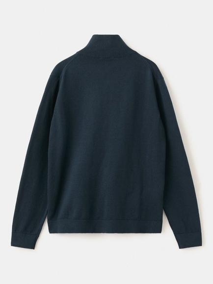 Mango Kids' Zip-Neck Cardigan, Navy - view 2, Navy