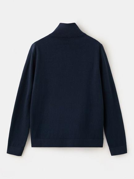 Mango Kids' Half Zip-Neck Jumper, Navy - view 2, Navy