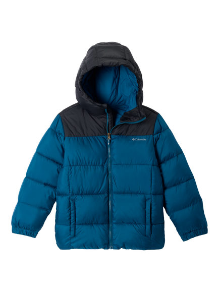 Columbia Kids' Puffect Hooded Jacket, Phoenix Blue/Black, Phoenix Blue/Black