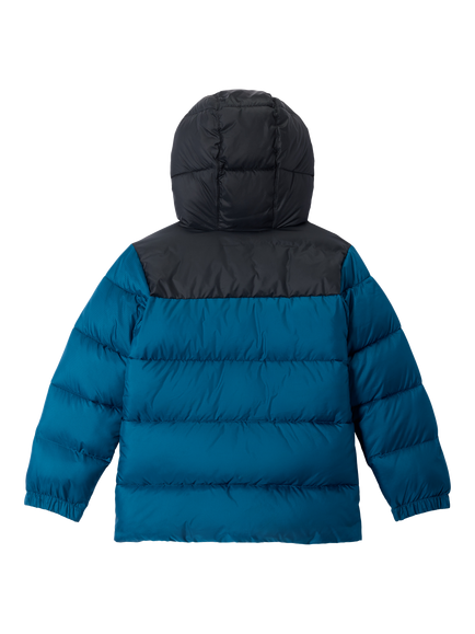 Columbia Kids' Puffect Hooded Jacket, Phoenix Blue/Black - view 2, Phoenix Blue/Black