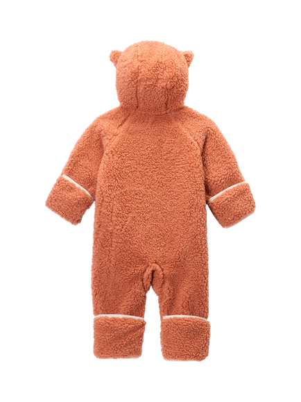 Columbia Baby Fox Hooded Sherpa Suit, Teak Brown - view 2, Teak Brown