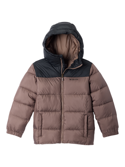 Columbia Kids' Puffect Hooded Jacket, Iron/Black, Iron/Black