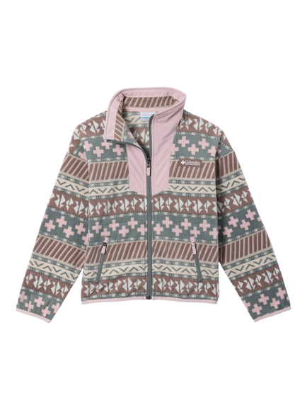 Columbia Kids' Youth Sequoia Grove Fleece Jacket, Iron/Pink, Iron/Pink