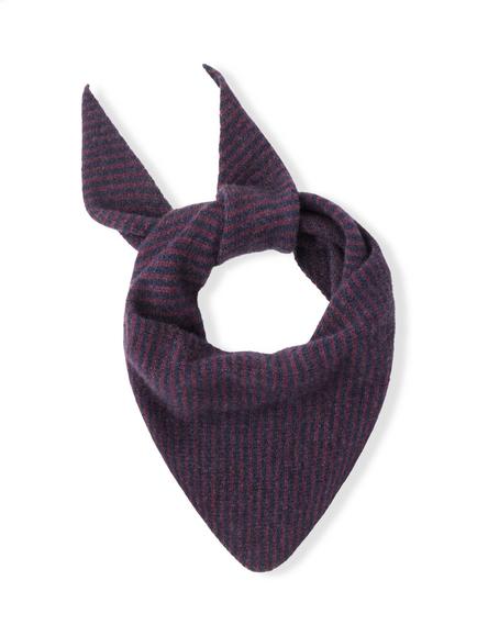Celtic & Co. Microstripe Pure Wool Triangle Scarf, Fig/Navy
