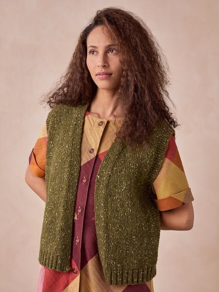 Celtic & Co. Donegal Wool Waistcoat, Olive, Olive