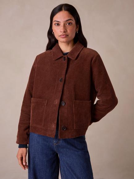 Celtic & Co Cotton Rich Cord Utility Jacket, Chocolate, Chocolate