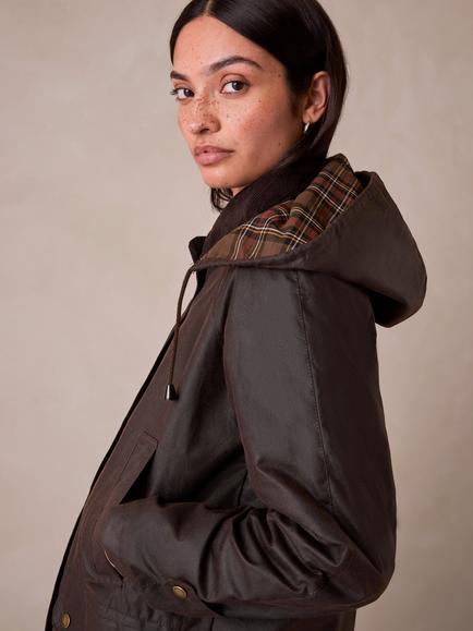Celtic & Co. Longline Wax Jacket, Chocolate - view 2, Chocolate