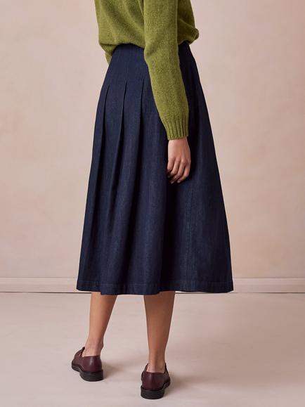 Celtic & Co. Midi Denim Kilt, Dark Wash - view 2, Dark Wash