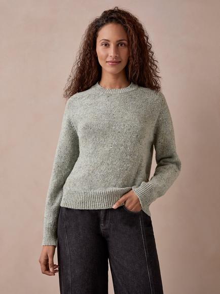 Celtic & Co. Donegal Wool Crew Neck Jumper, Mineral, Mineral