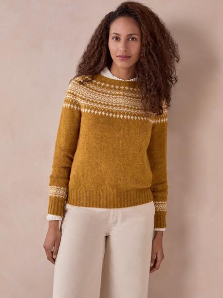 Celtic & Co. Highlands Crew Neck Jumper, Golden Yellow, Golden Yellow