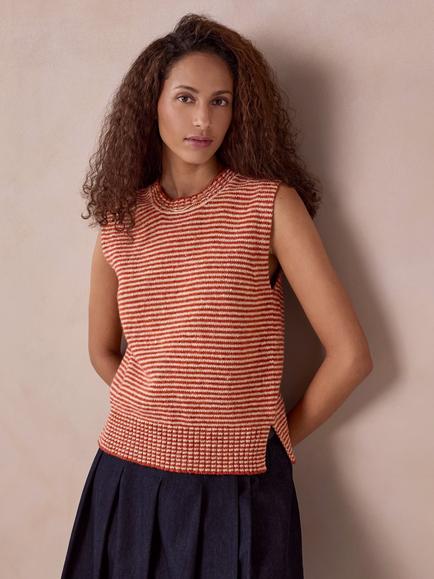 Celtic & Co. Donegal Striped Tank Top, Orange, Orange