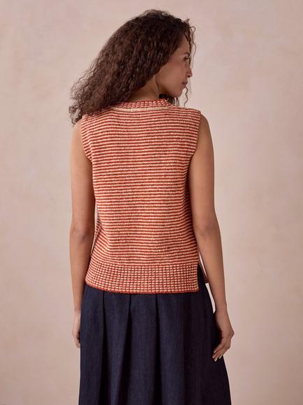 Celtic & Co. Donegal Striped Tank Top, Orange - view 2, Orange