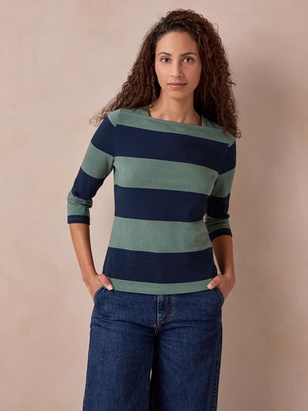 Celtic & Co. Heavyweight Cotton Top, Pinewood/Navy, Pinewood/Navy
