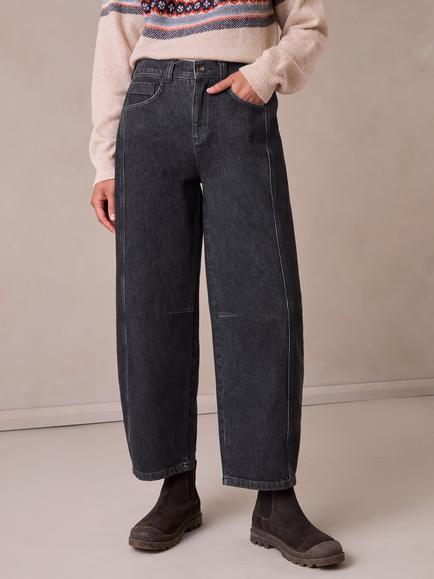 Celtic & Co. Barrel Leg Jeans, Charcoal, Charcoal