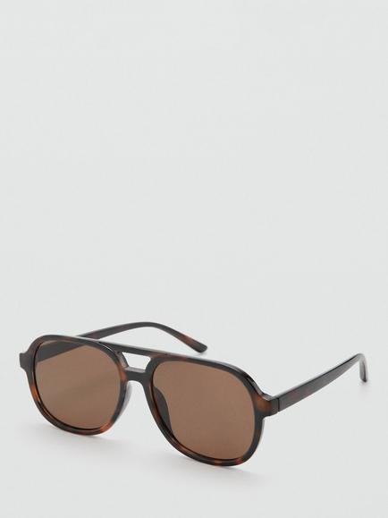 Mango Oval Pilot Sunglasses, Chocolate