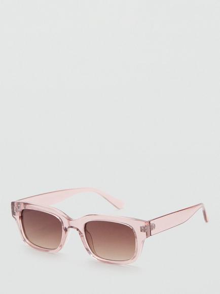 Mango Rectangular Sunglasses, Pastel Pink, Pastel Pink