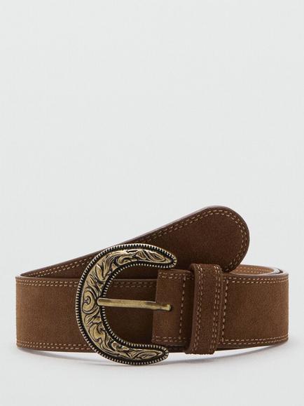 Mango Western Belt, Brown, Brown