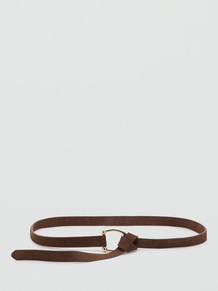 Mango Skinny Belt, Brown, M, Brown