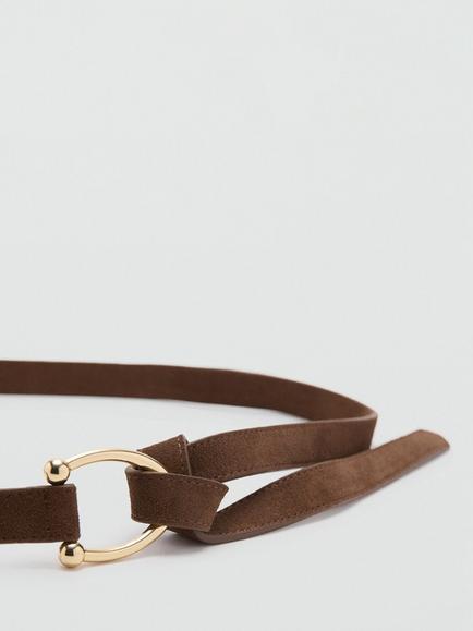 Mango Skinny Belt, Brown, M - view 2, Brown