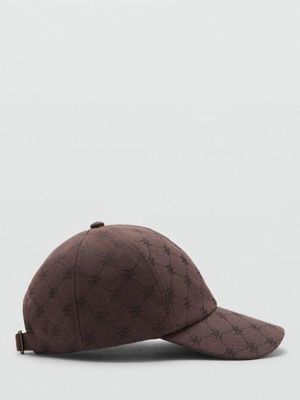 Mango Monogram Print Baseball Cap, Chocolate, Chocolate