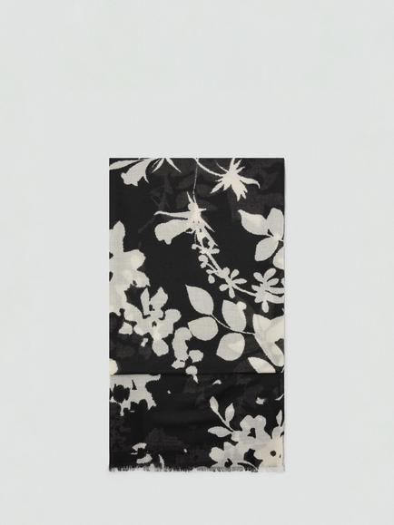 Mango Fular Bicolo Rectangular Scarf, Black, Black