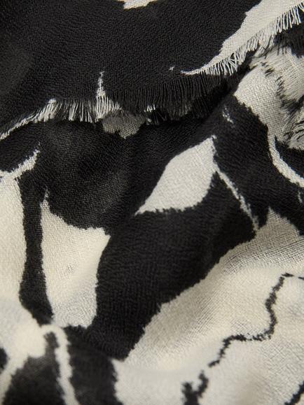 Mango Fular Bicolo Rectangular Scarf, Black - view 2, Black