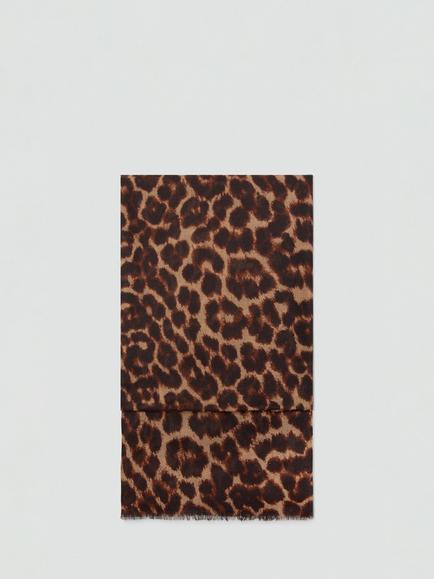 Mango Fular Leona Rectangular Scarf, Chocolate, Chocolate