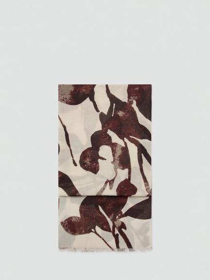 Mango Fular Bicolo Rectangular Scarf, Chocolate, Chocolate
