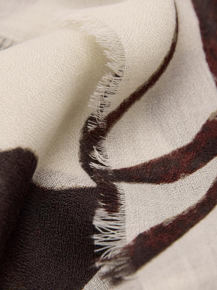 Mango Fular Bicolo Rectangular Scarf, Chocolate - view 2, Chocolate