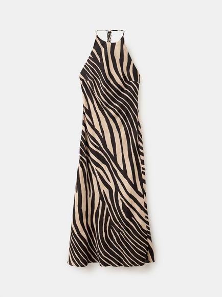 Mango Animal Print Sleeveless Maxi Dress, Black, Black