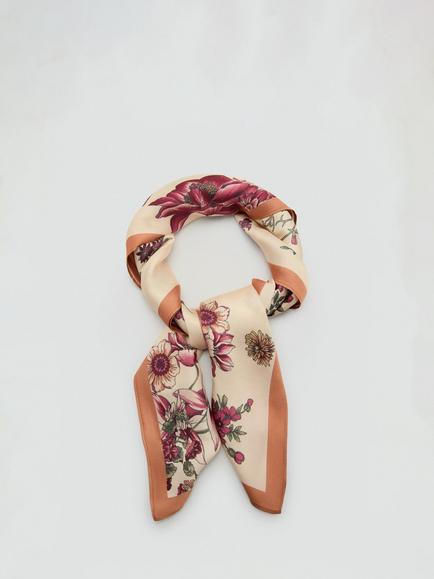 Mango Floral Square Scarf, Multi - view 2, Multi
