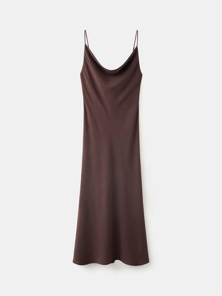Mango Maxi Slip Dress, Chocolate
