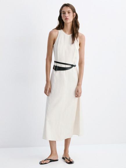 Mango Sleeveless Maxi Dress, Raw, Raw