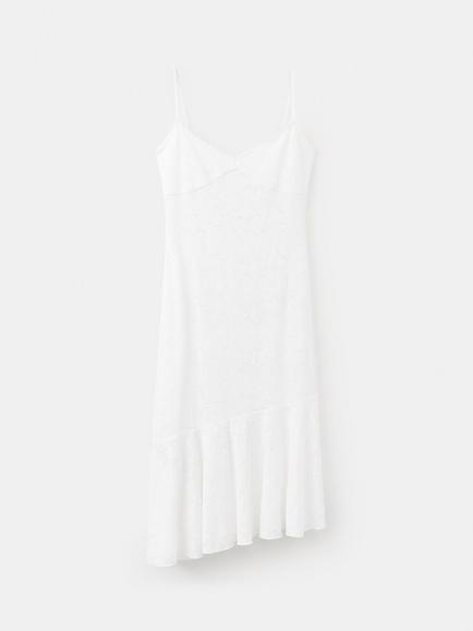 Mango Vestido Rena Asymmetric Pleated Mini Dress, White
