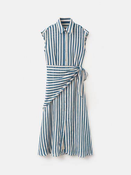 Mango Vestido Raya Stripe Shirt Dress, Blue, Blue