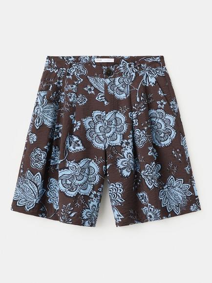 Mango Floral Shorts, Brown, Brown