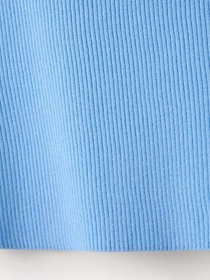 Mango Scoop Neck Sleeveless Top, Sky Blue - view 2, Sky Blue