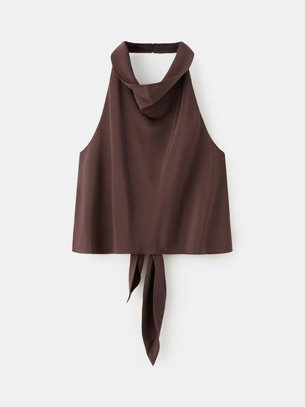 Mango Halterneck Blouse, Brown, Brown
