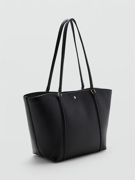 Mango Enric Big Tote Bag, Black - view 2, Black