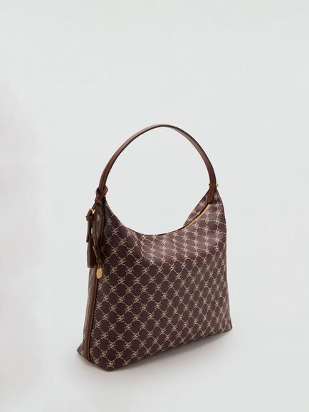 Mango Porta Monogram Shoulder Hobo Satchel, Bordeaux - view 2, Bordeaux