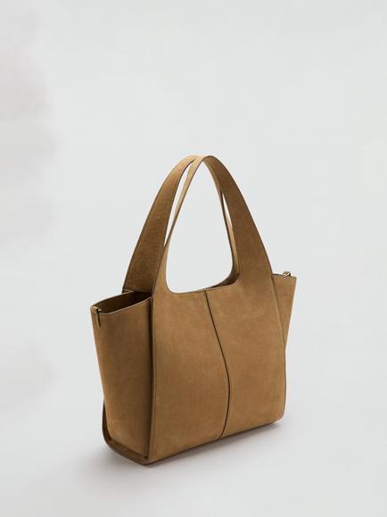 Mango Ramon Supple Leather Shoulder Bag - view 2, Camel