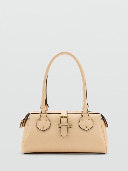 Mango Balbo Buckle Top Handle Bowling Bag, Pastel Yellow, Pastel Yellow