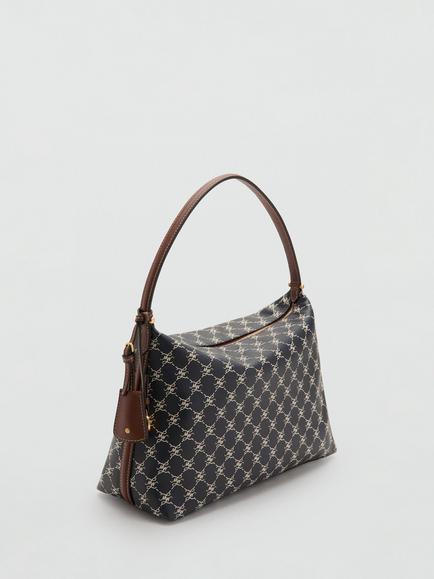 Mango Porta Monogram Shoulder Bag, Navy - view 2, Navy
